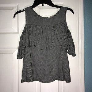 Checkered Off The Shoulder Tank Top